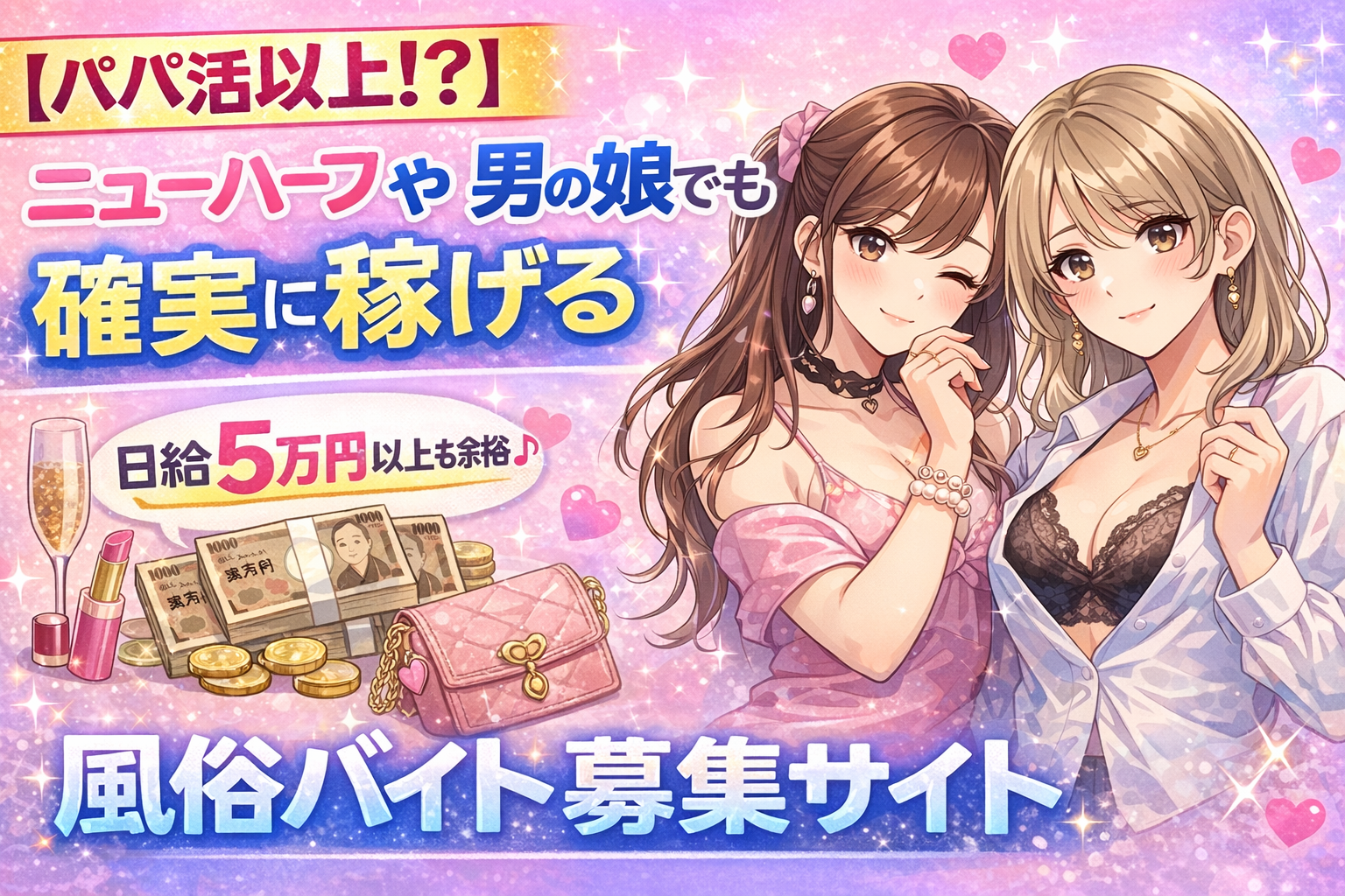 【パパ活以上！？】ニューハーフや男の娘でも確実に稼げる風俗バイト募集サイト